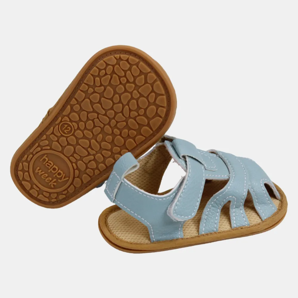 Ledersandalen für Babyjungen – Hellblau