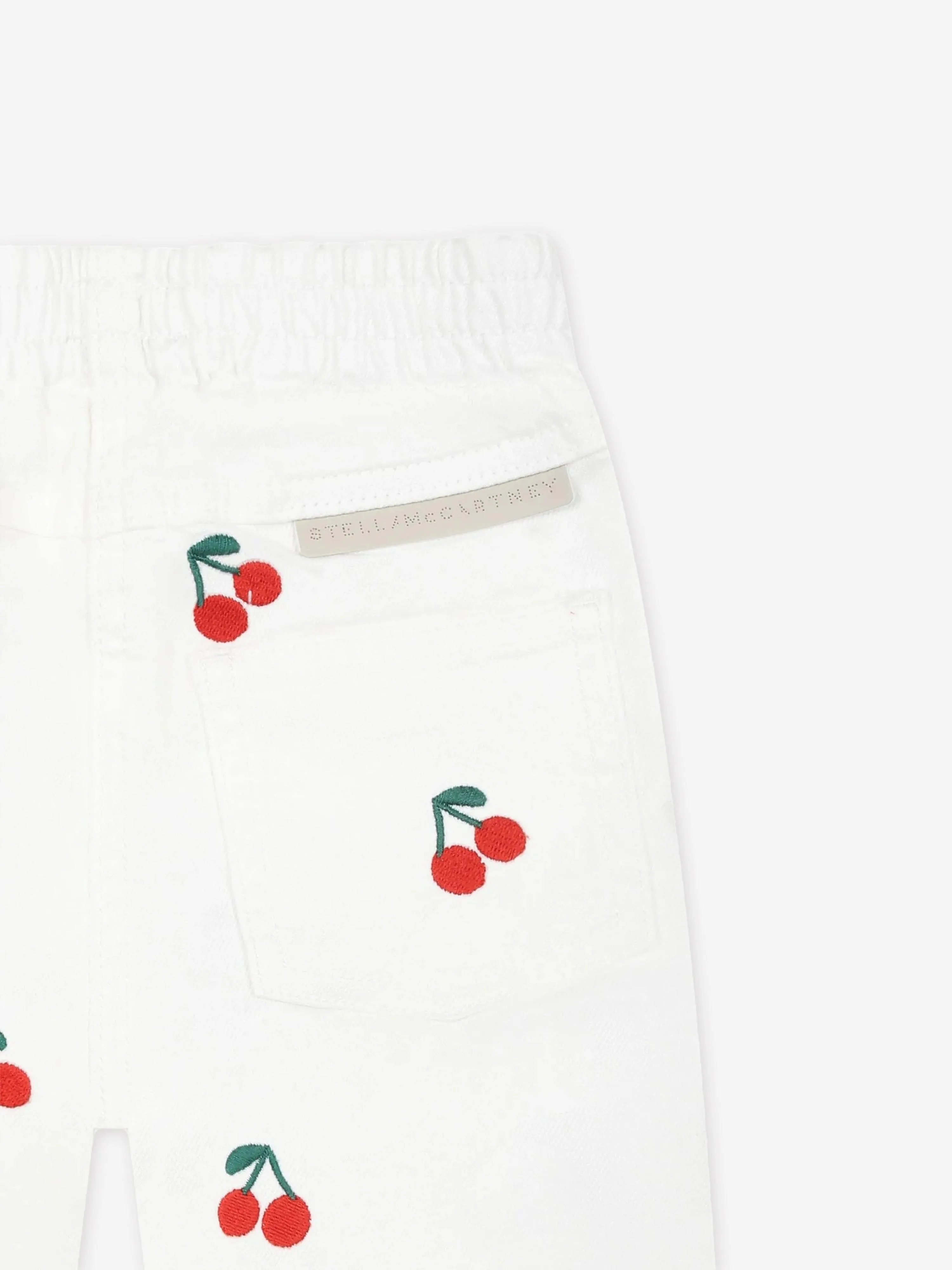 Weiße bestickte Kirschhosen für Baby-Mädchen