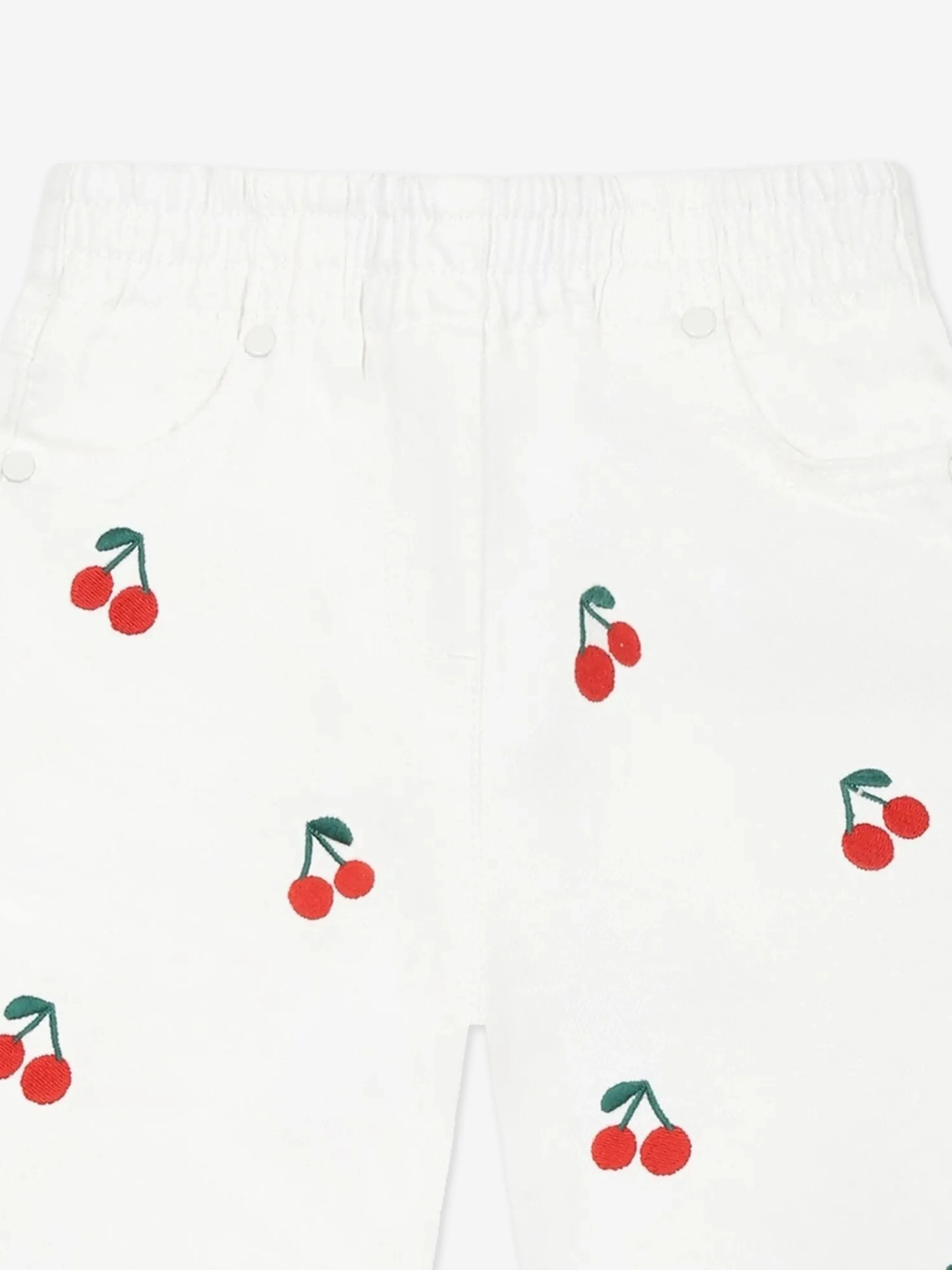 Weiße bestickte Kirschhosen für Baby-Mädchen
