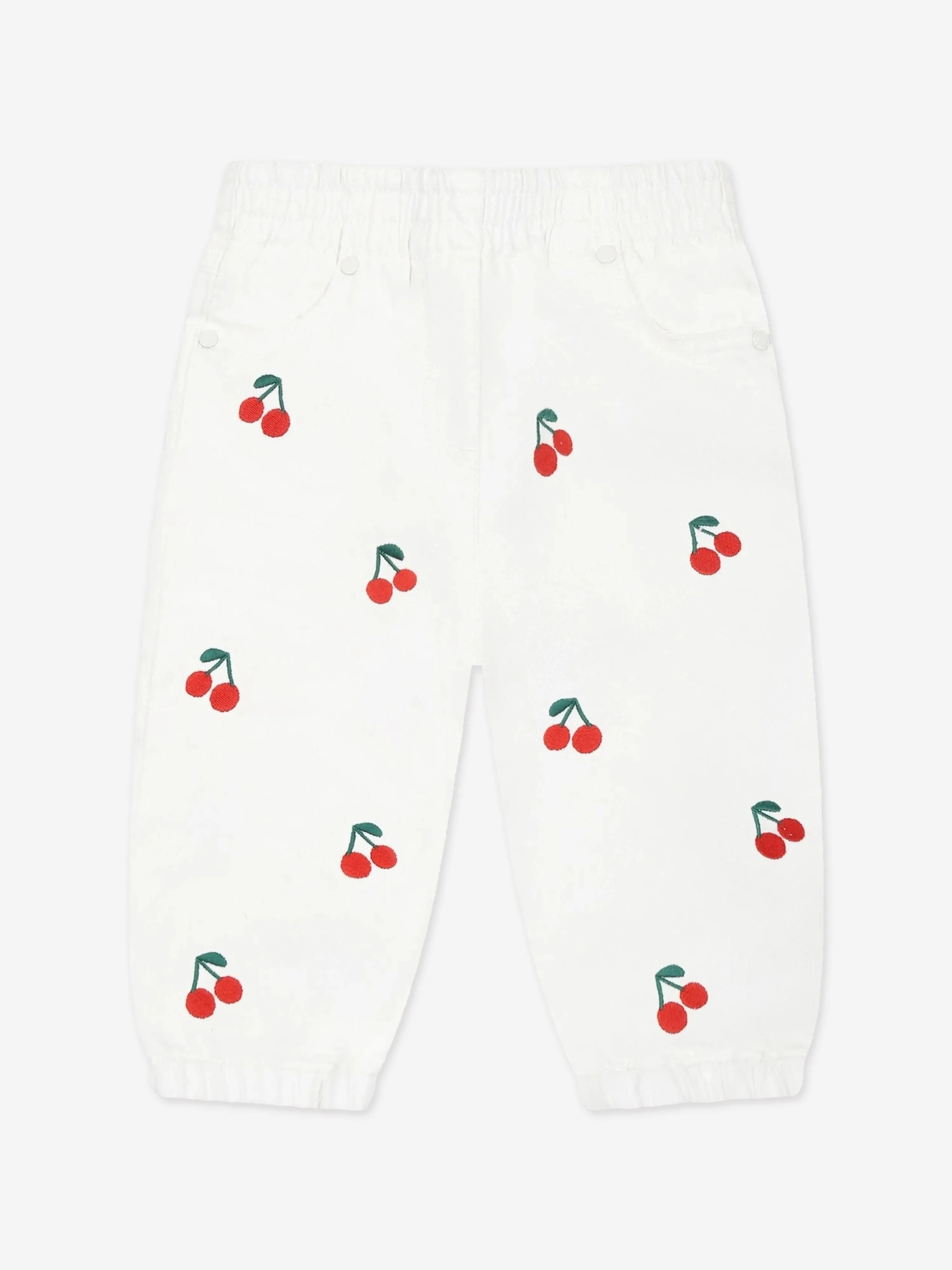 Weiße bestickte Kirschhosen für Baby-Mädchen
