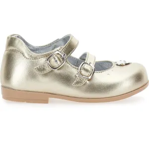 Goldene Lederschuhe für Baby-Mädchen
