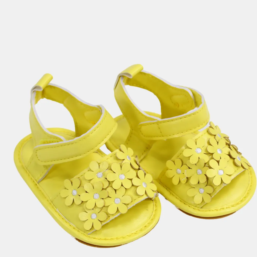 Ledersandalen für Babygirls – Blumenmuster