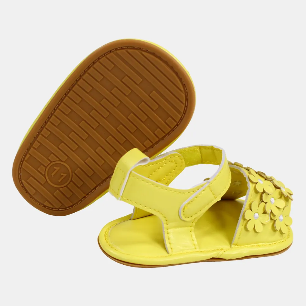 Ledersandalen für Babygirls – Blumenmuster