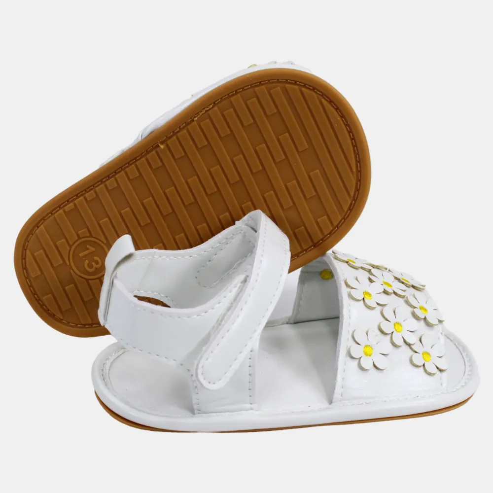 Ledersandalen für Babygirls – Blumenmuster