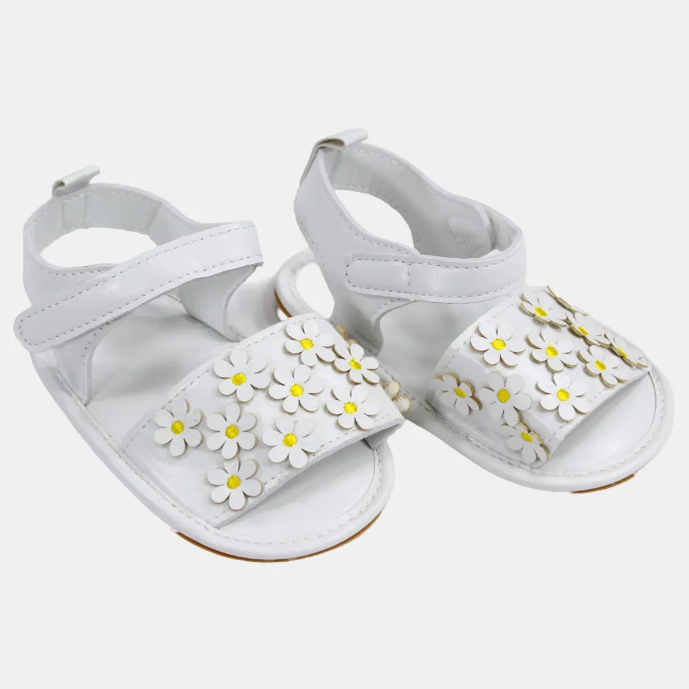 Ledersandalen für Babygirls – Blumenmuster