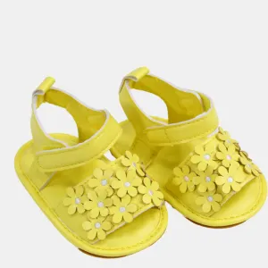 Ledersandalen für Babygirls – Blumenmuster