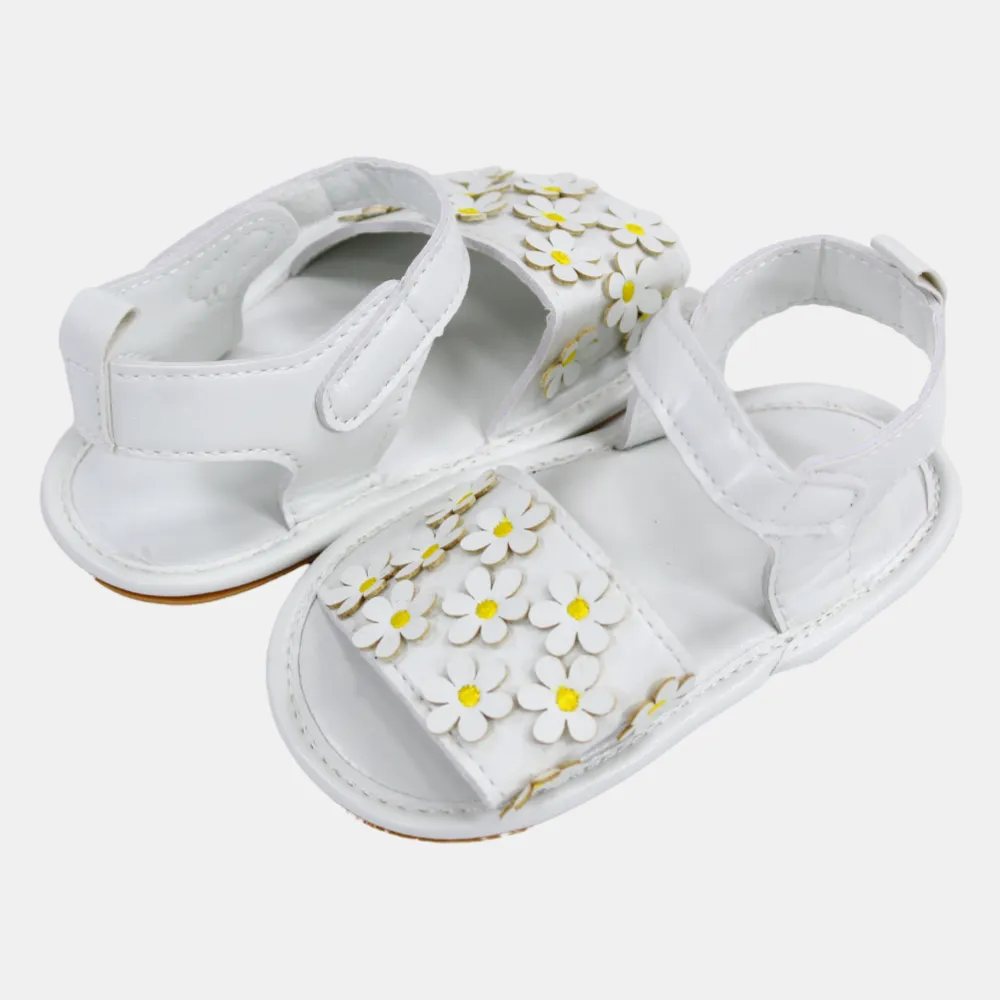 Ledersandalen für Babygirls – Blumenmuster