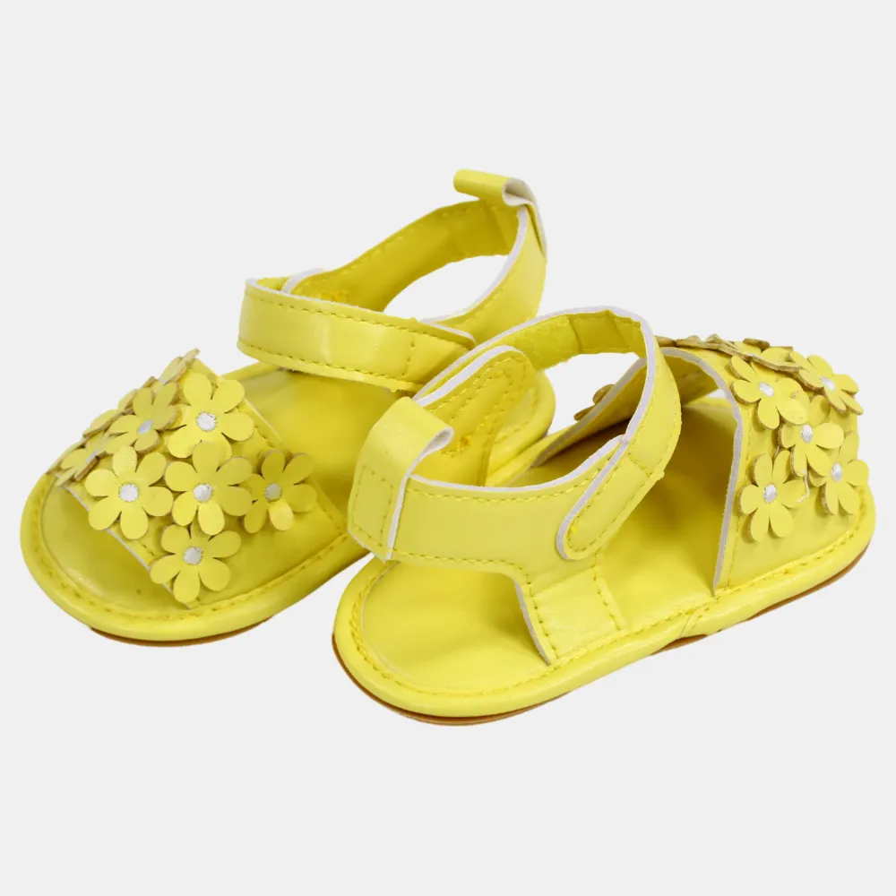 Ledersandalen für Babygirls – Blumenmuster