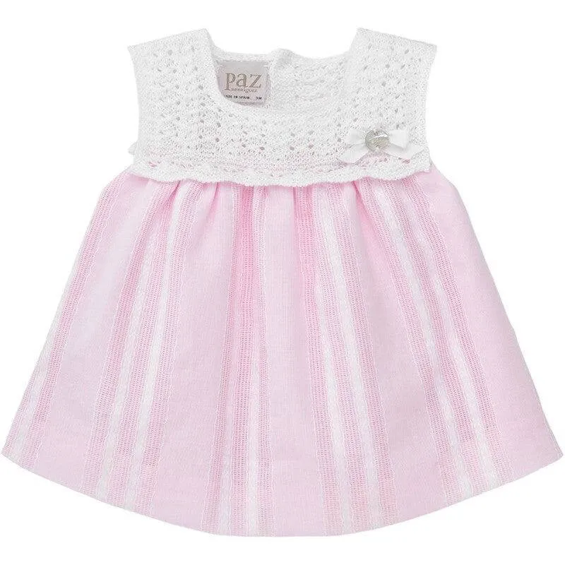 Rosa Aura Baumwollkleid & Bloomer-Set für Baby-Mädchen