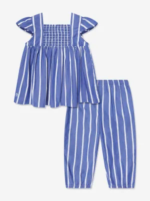 Gestreifter Hosenanzug für Babygirls in Blau