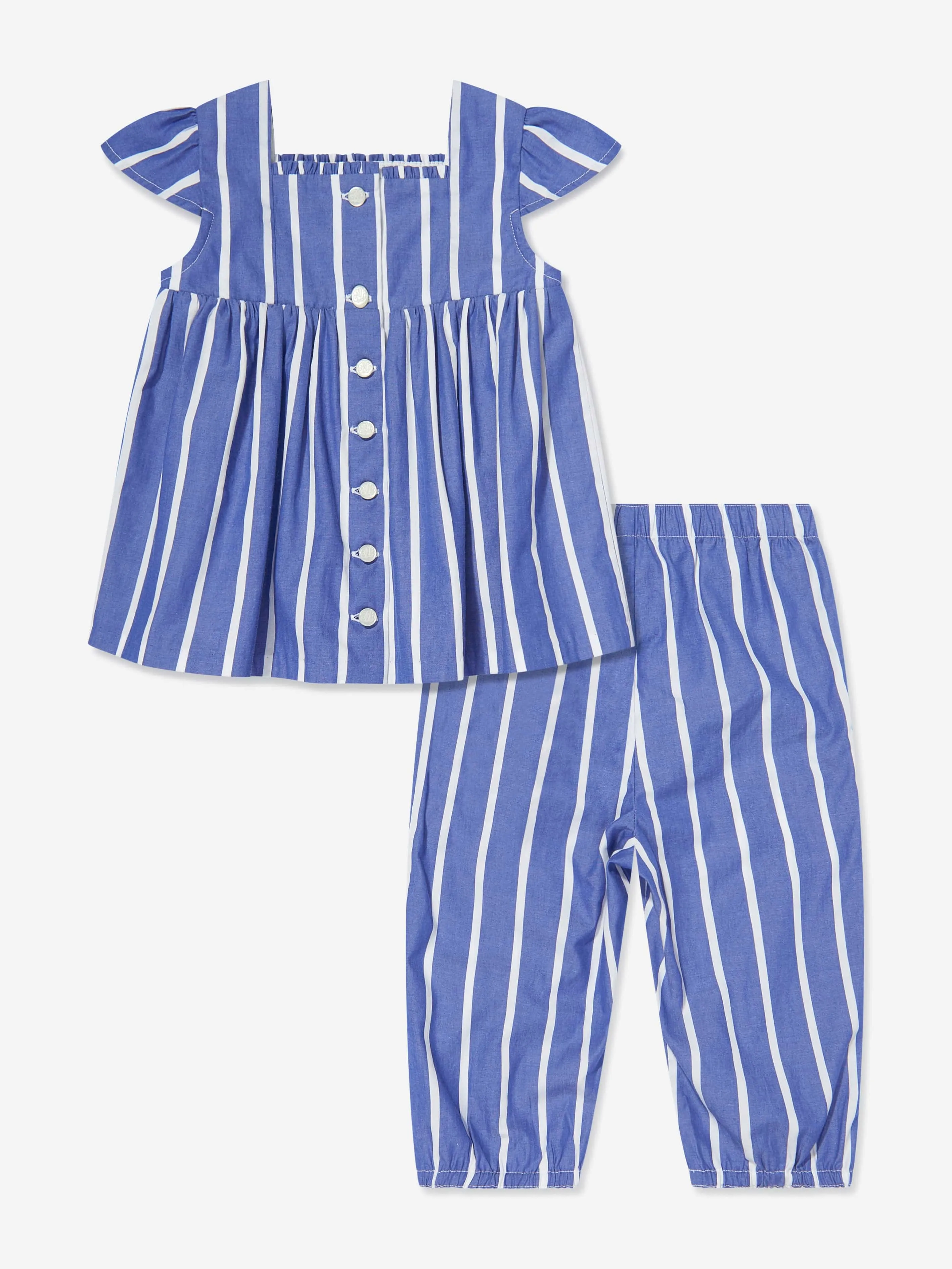 Gestreifter Hosenanzug für Babygirls in Blau