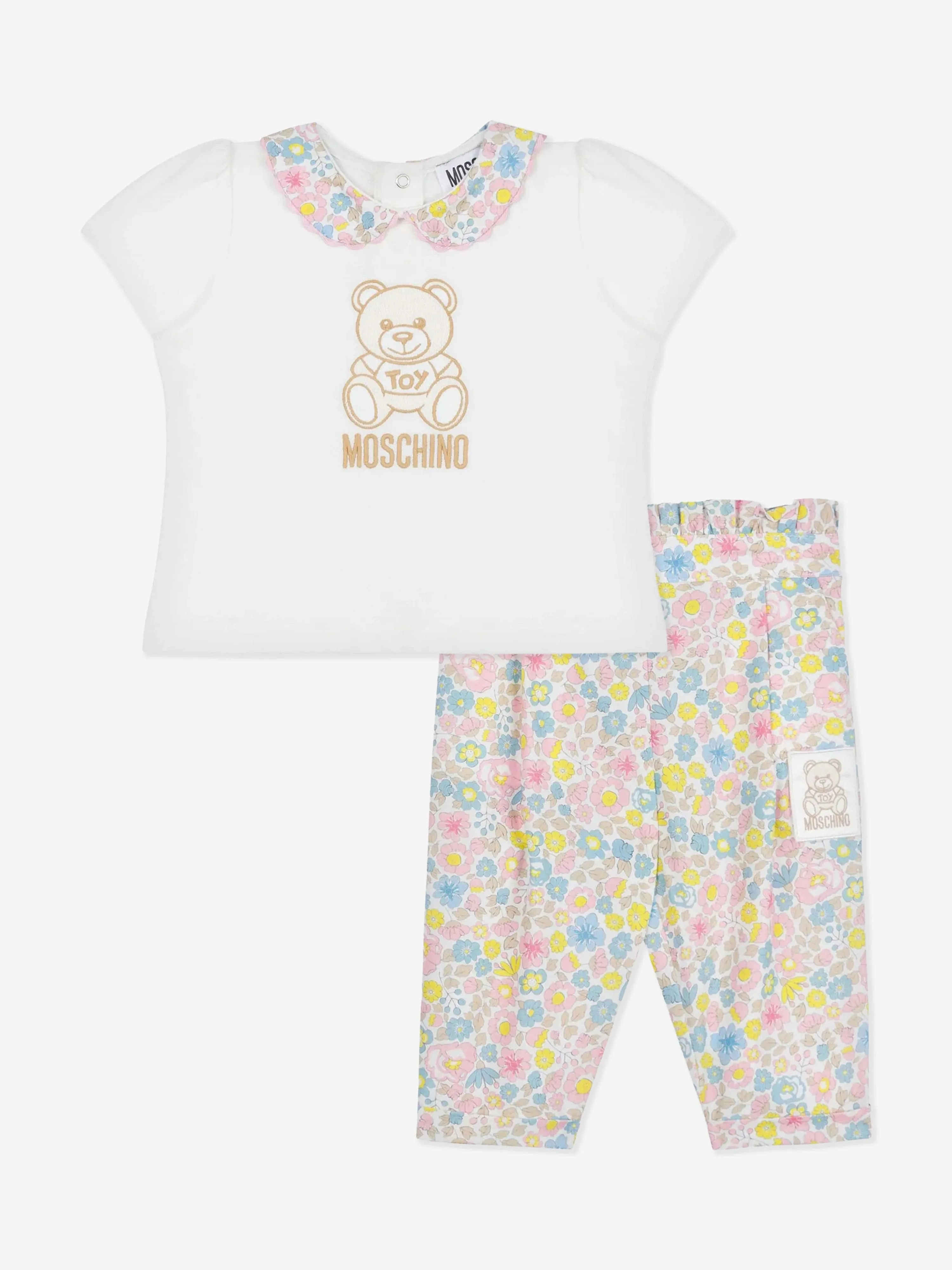 Teddybär-Hosenset für Babygirls in Elfenbein