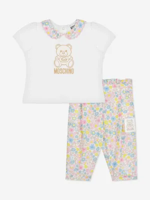 Teddybär-Hosenset für Babygirls in Elfenbein