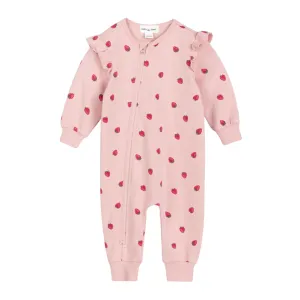 Baby Girls' Strampler - Erdbeer-Print auf Rosa von miles the label