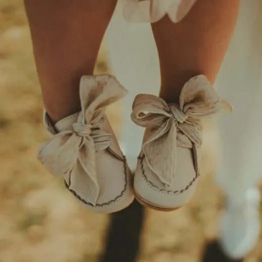 Baby Lahna Leder-Creme Vorläufer-Schuhe