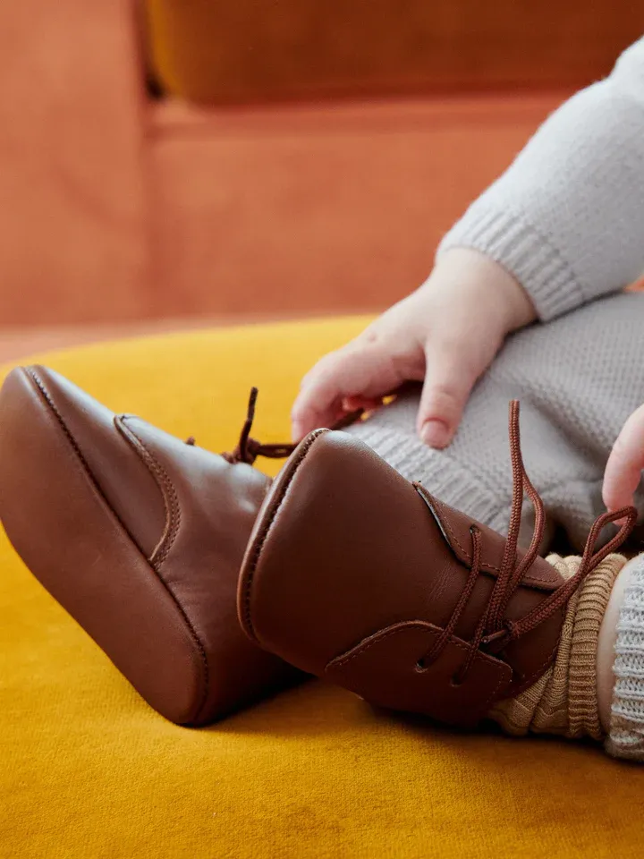 Baby Leder Baby Stiefelchen hellbraun