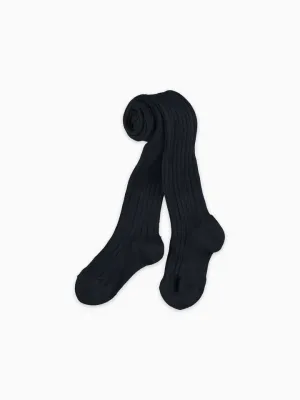 Baby Navy-Blau gerippte Strumpfhosen