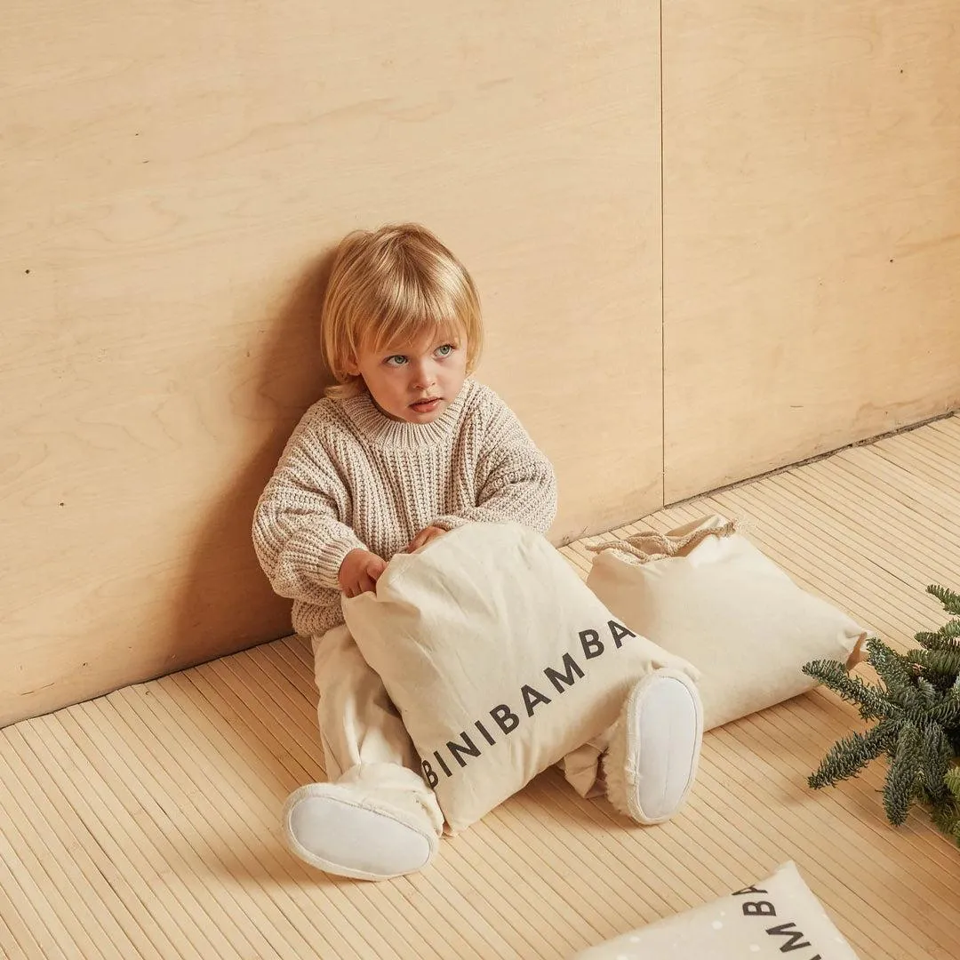 BINIBAMBA Baby-Stiefelchen aus Merino-Schaffell - Milch