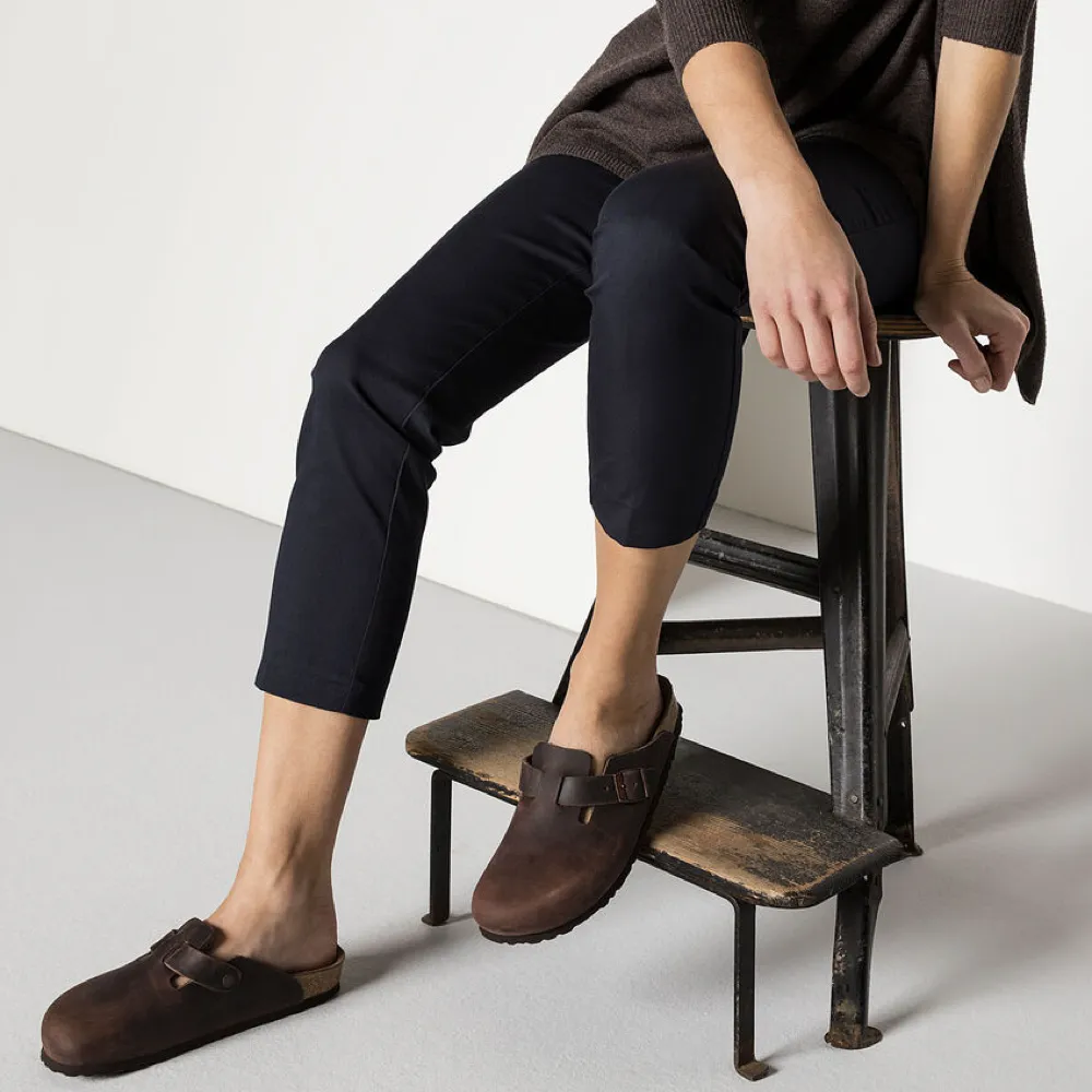 Birkenstock Boston Soft Footbed Clog in geöltem Leder in Habana Braun