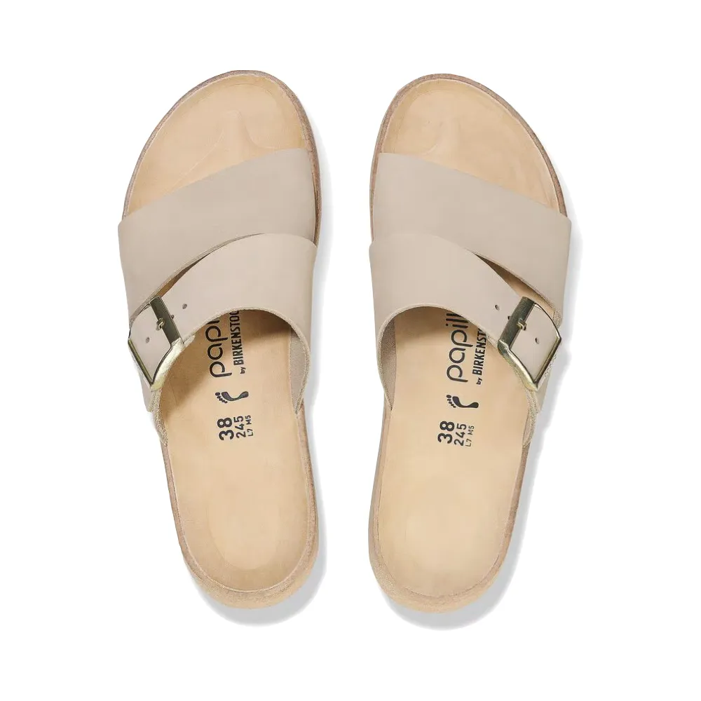 Birkenstock Damen Almina Schlapfen Sandale in Sandburg Beige