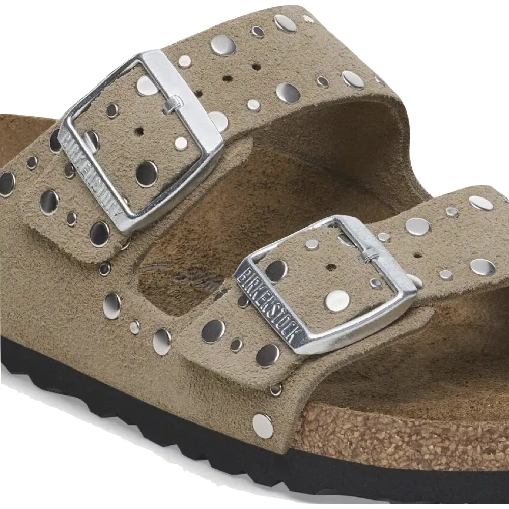 Birkenstock Damen Arizona Rivet Wildleder Sandale in Taube