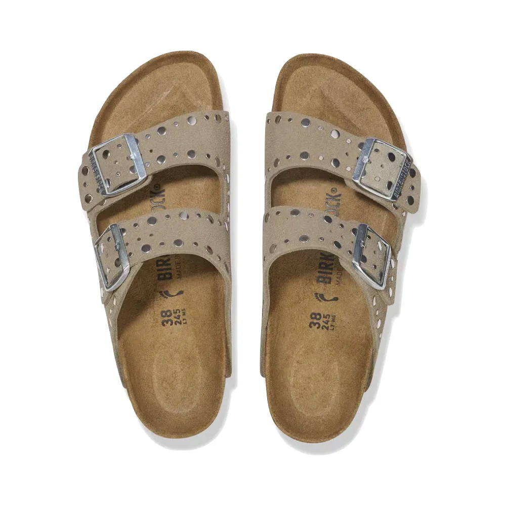 Birkenstock Damen Arizona Rivet Wildleder Sandale in Taube