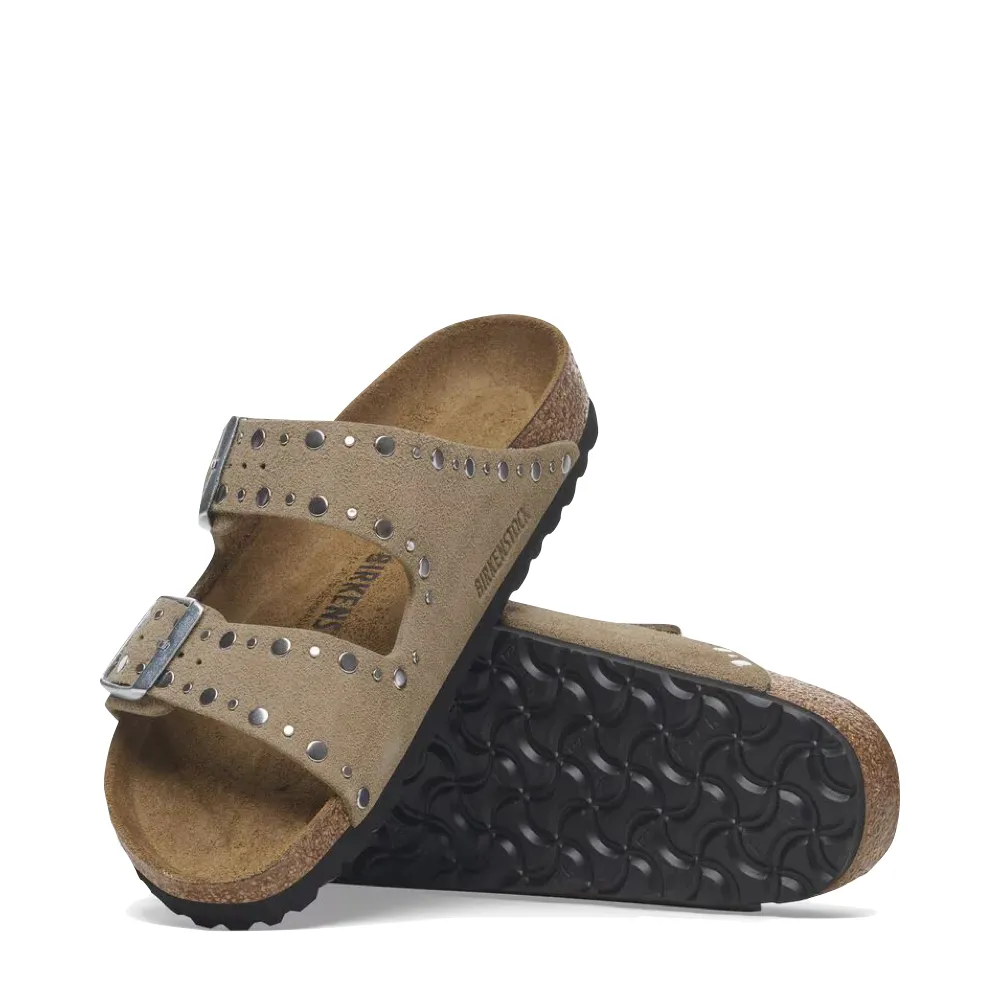 Birkenstock Damen Arizona Rivet Wildleder Sandale in Taube