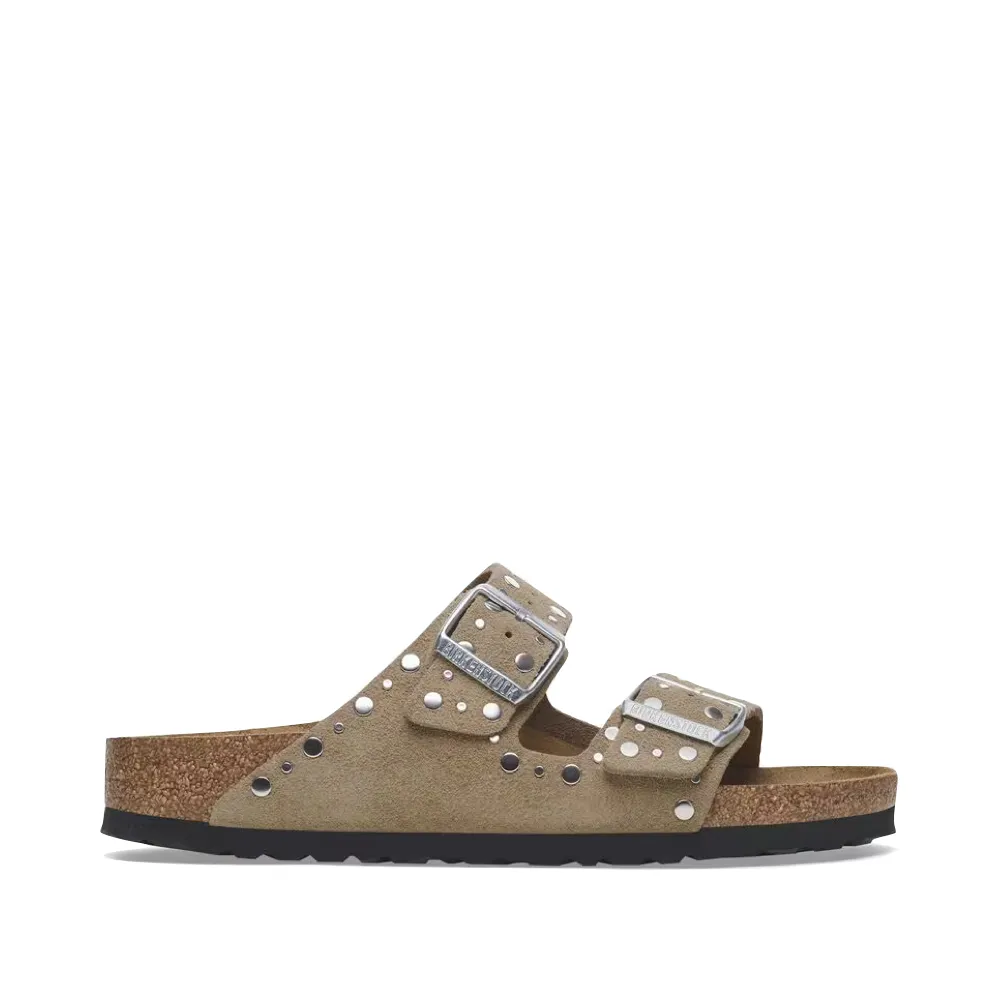 Birkenstock Damen Arizona Rivet Wildleder Sandale in Taube