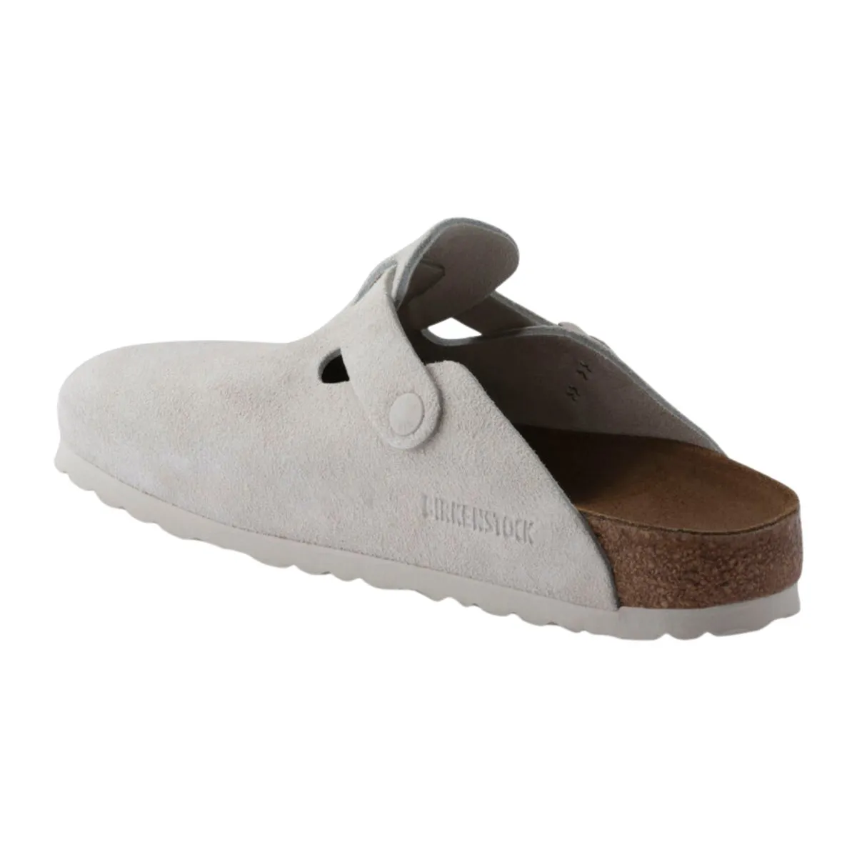 Birkenstock Damen Boston Antik Weiß Wildleder Weichbett