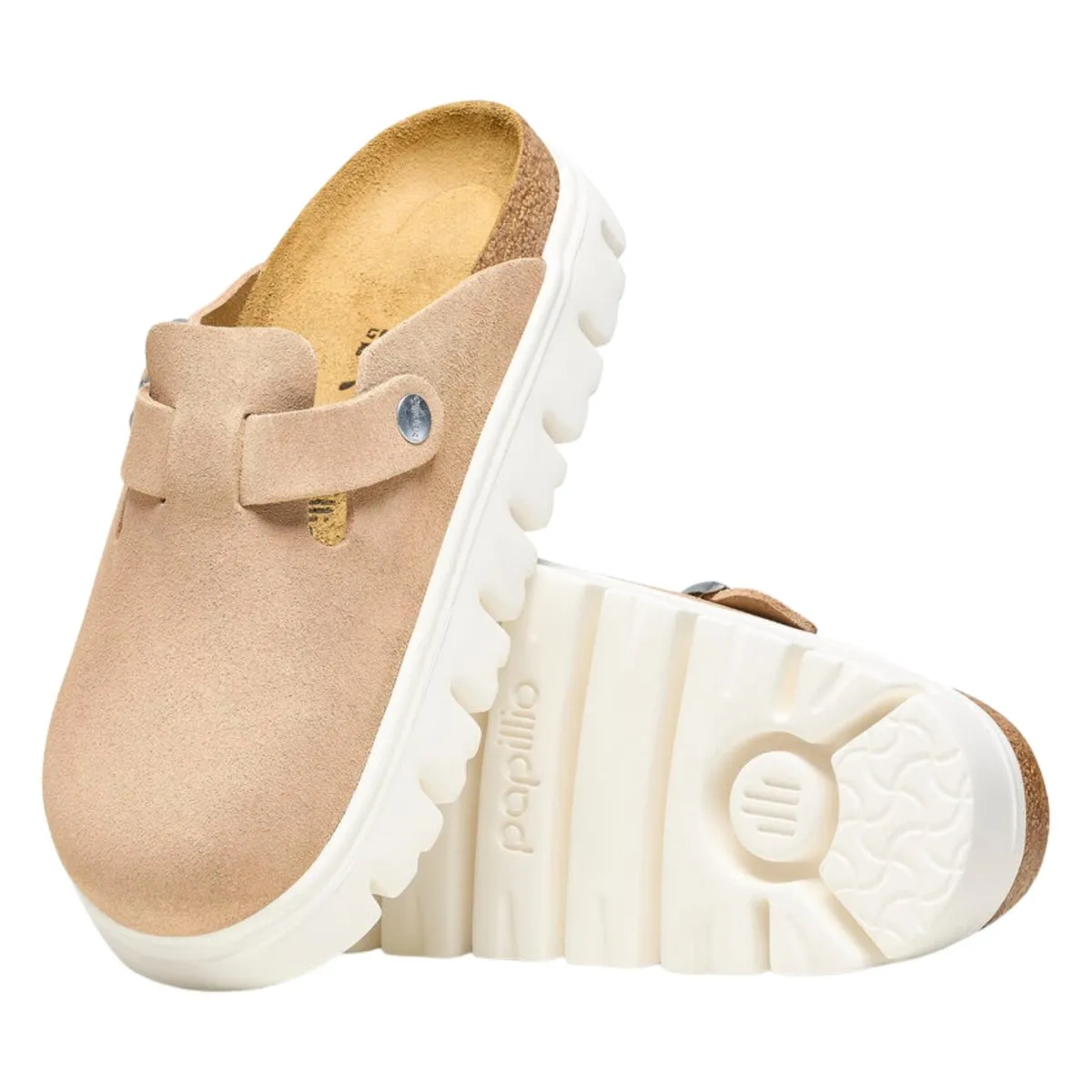 Birkenstock Damen Boston Chunky Warm Sand Suede