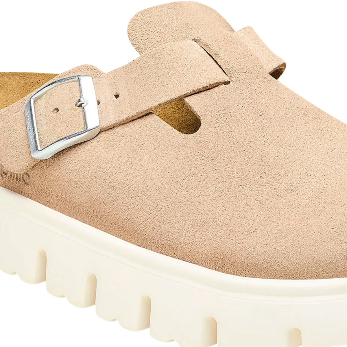 Birkenstock Damen Boston Chunky Warm Sand Suede