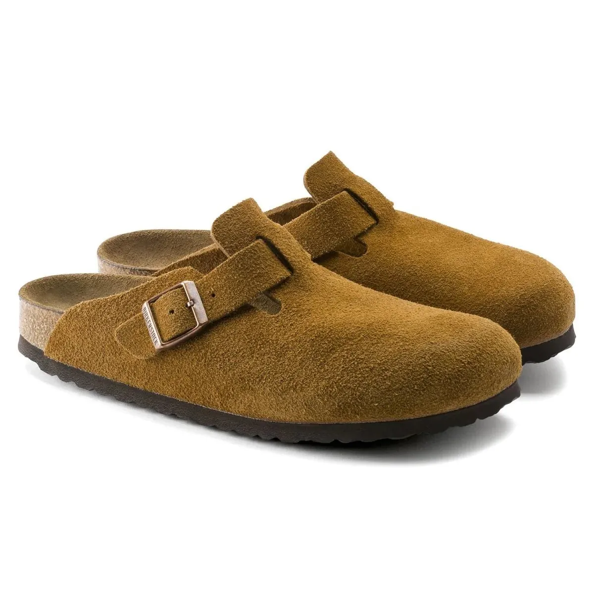 Birkenstock Damen Boston SOFT Fußbett Mink Wildleder