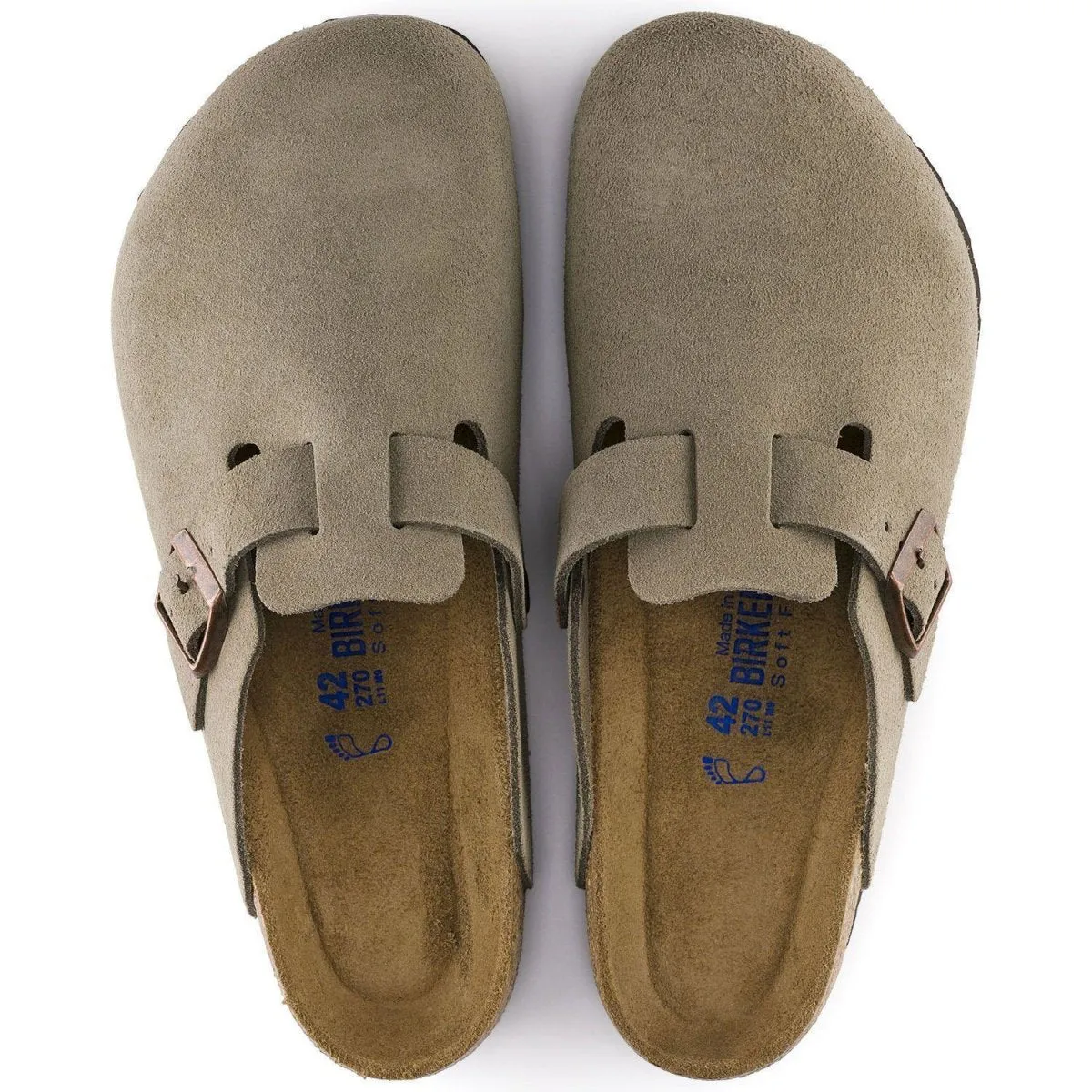 Birkenstock Damen Boston Soft Footbed in Taubes Wildleder