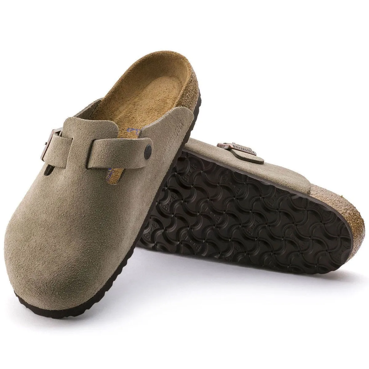 Birkenstock Damen Boston Soft Footbed in Taubes Wildleder