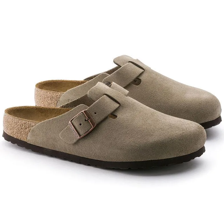 Birkenstock Damen Boston Soft Footbed in Taubes Wildleder