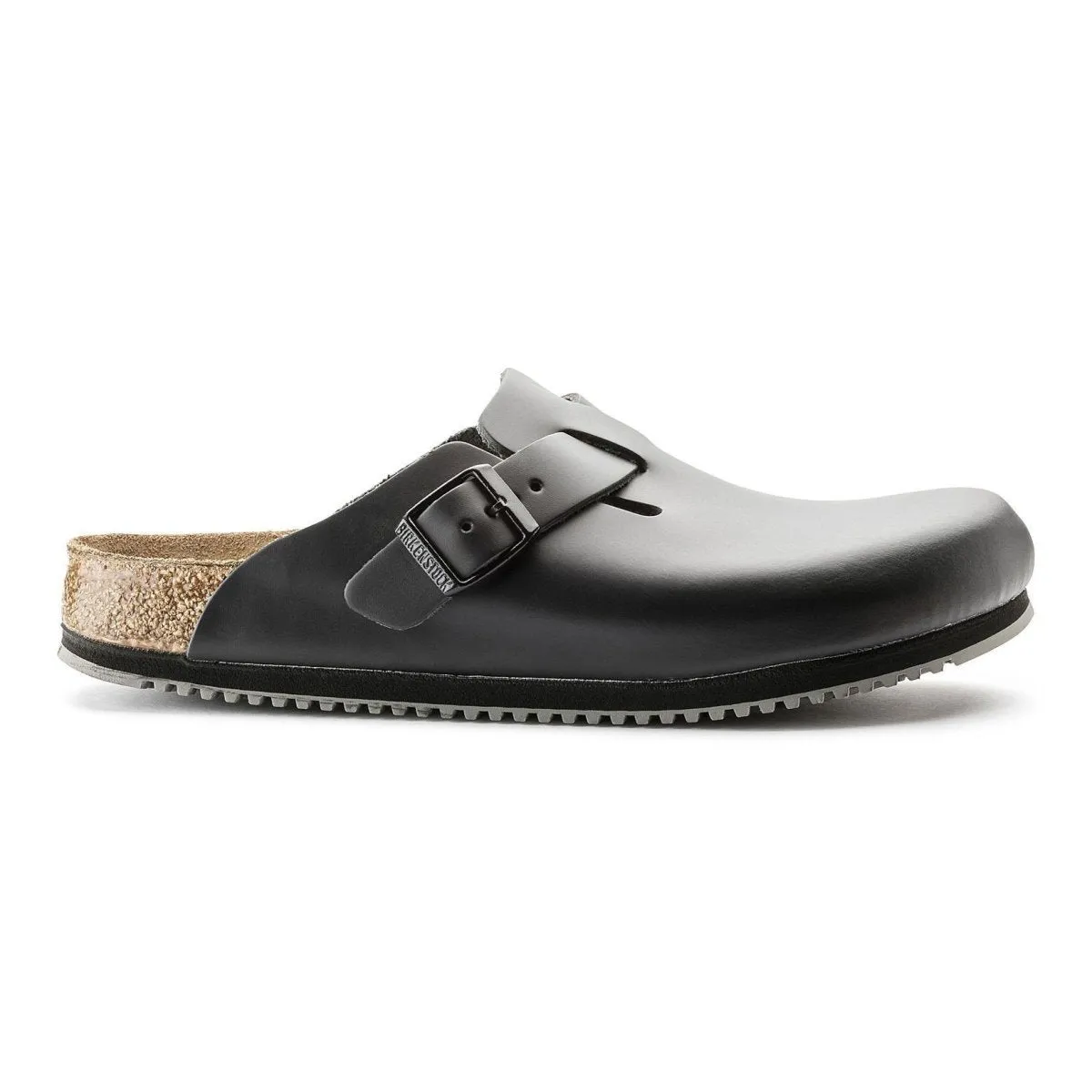 Birkenstock Damen Boston Super Grip Schwarz Leder