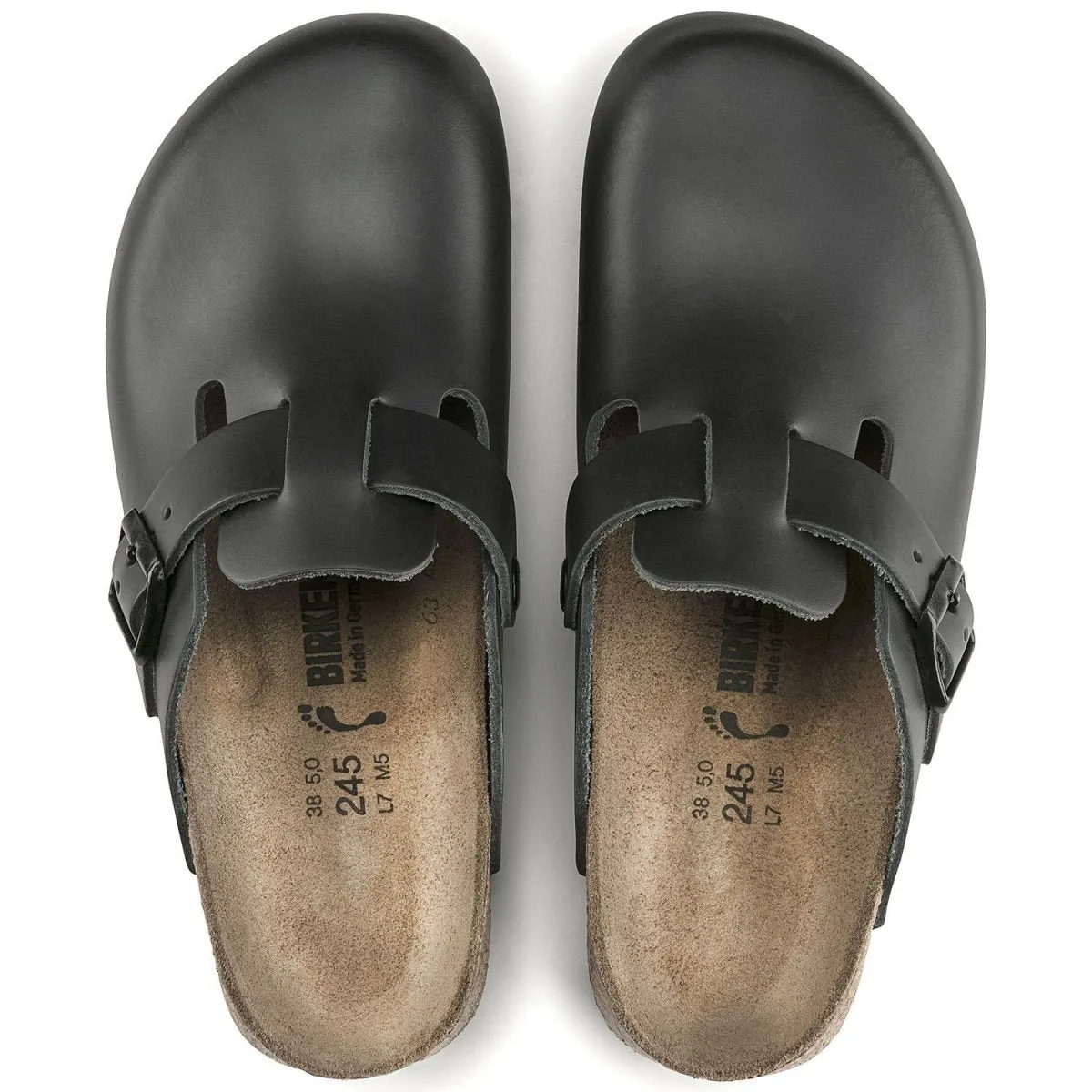 Birkenstock Damen Boston Super Grip Schwarz Leder