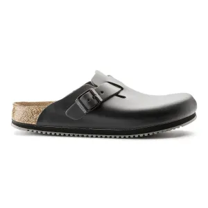 Birkenstock Damen Boston Super Grip Schwarz Leder