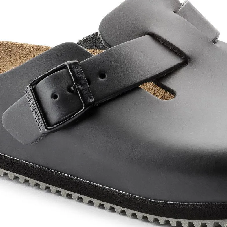 Birkenstock Damen Boston Super Grip Schwarz Leder