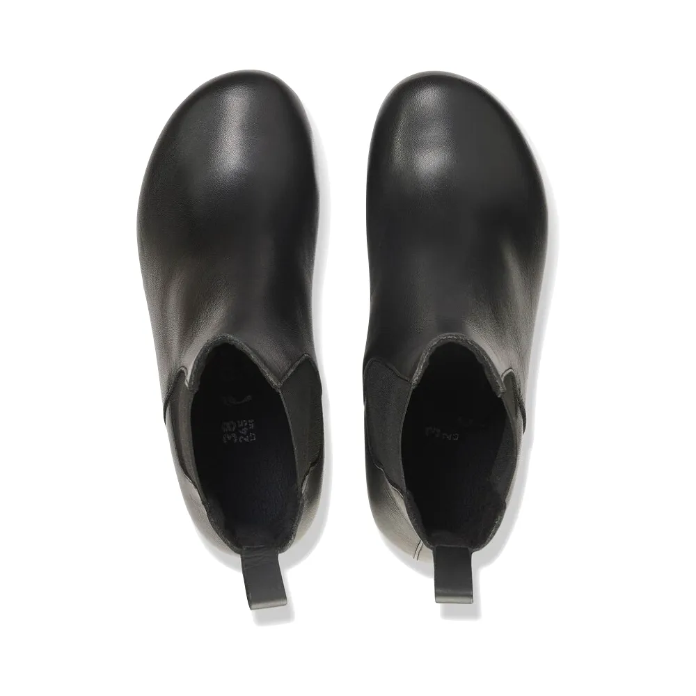 Birkenstock Damen Ebba Leder Slip-On Keilabsatz Stiefel in Schwarz