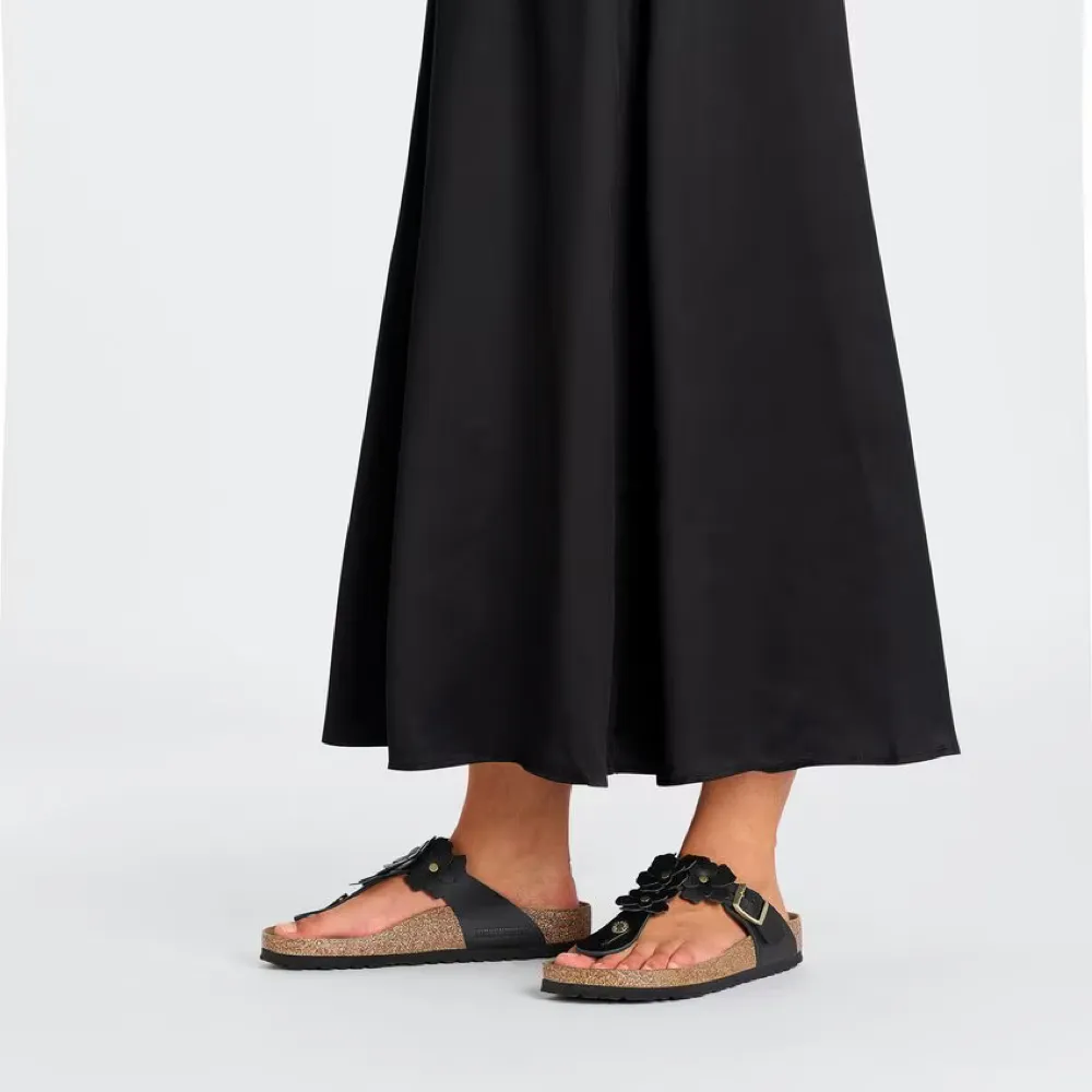 Birkenstock Damen Gizeh Blumen Leder Sandale in Schwarz