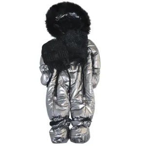 Blizz Baby Girls Silberner Puffy Schneeanzug - 1 Stück - (6 bis 24 Monate) - 24WBLI5439 Babykids Blizz