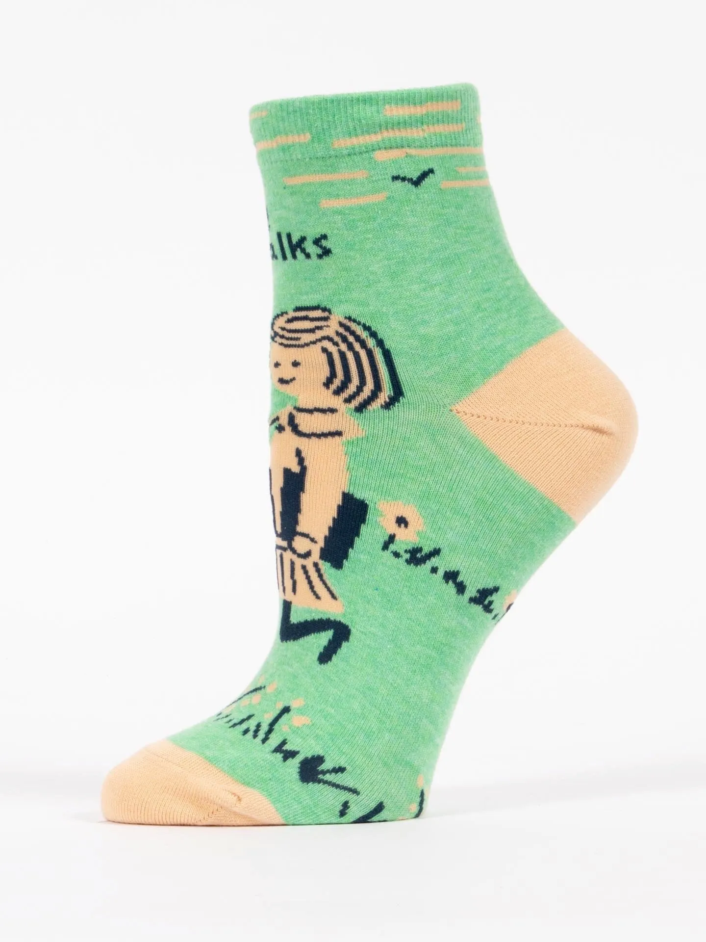 Blue Q Damen-Knöchelsocken - Ich mag lange Spaziergänge zur Bibliothek