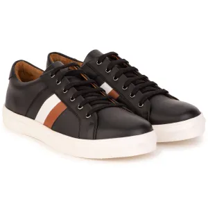 Jungen Schwarze Leder Turnschuhe