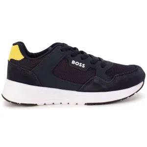 Jungen-Sneaker mit schwarzem Wildlederbesatz