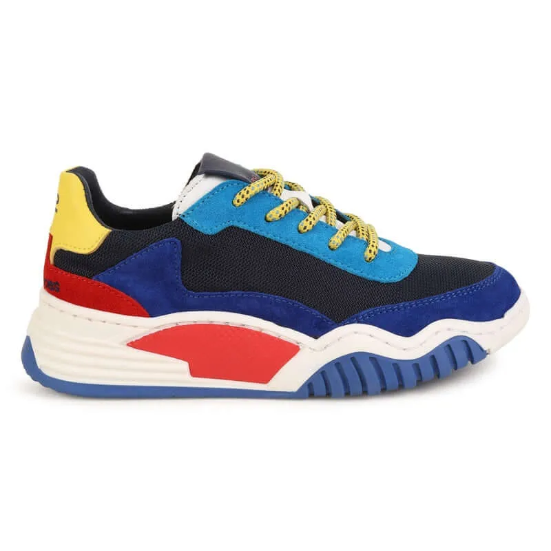 Jungen Blaue Farbblock Mesh Turnschuhe