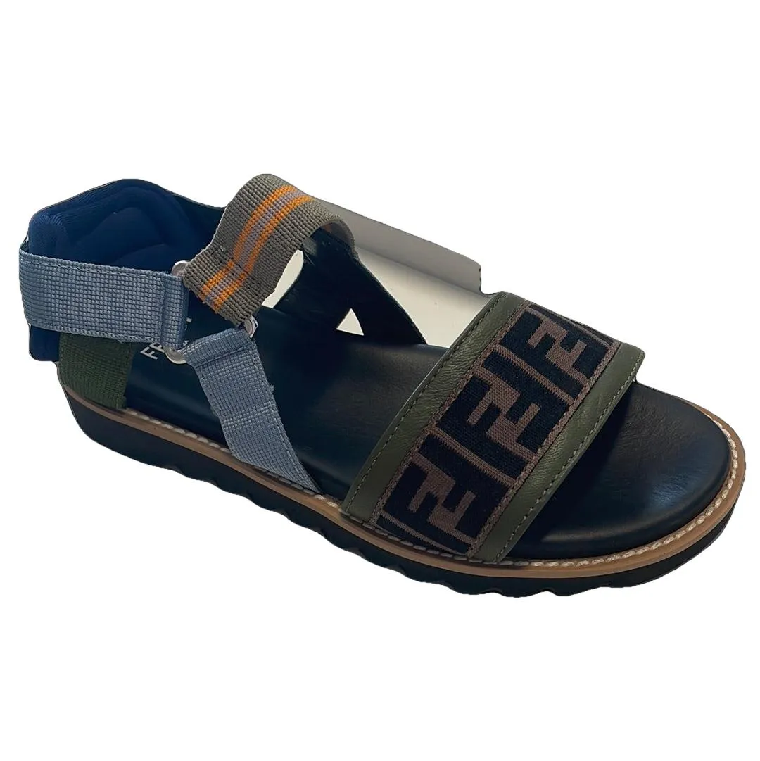 Jungen Sandalen mit blauem / khaki FF-Logo