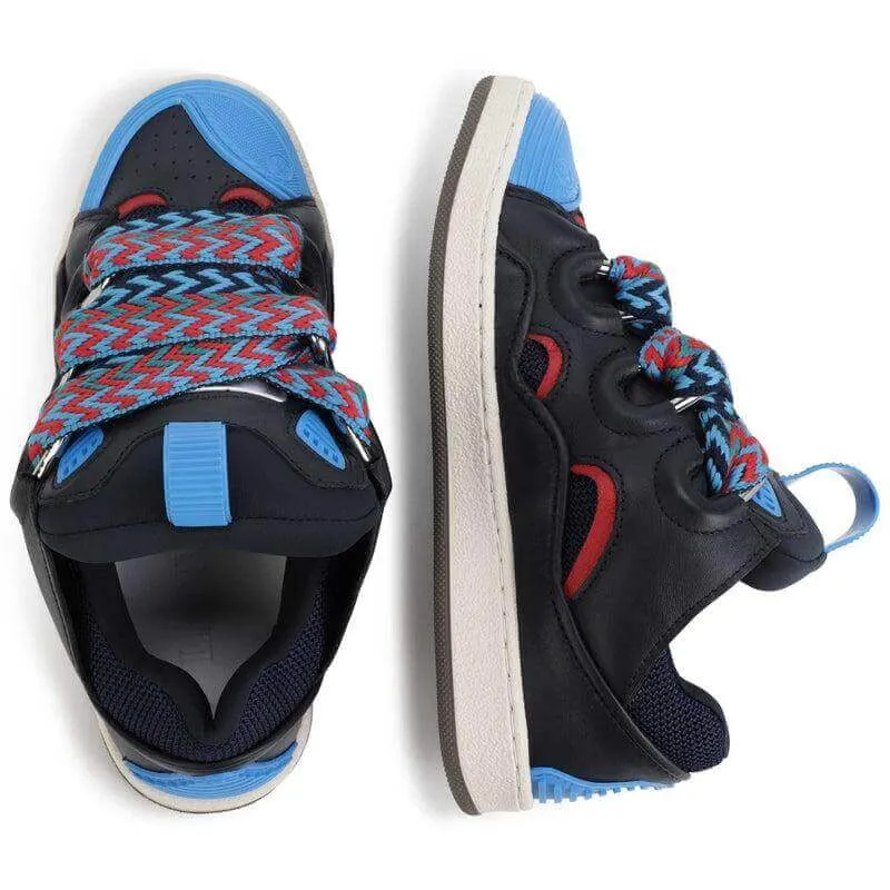 Jungen Leder Schwarze Turnschuhe