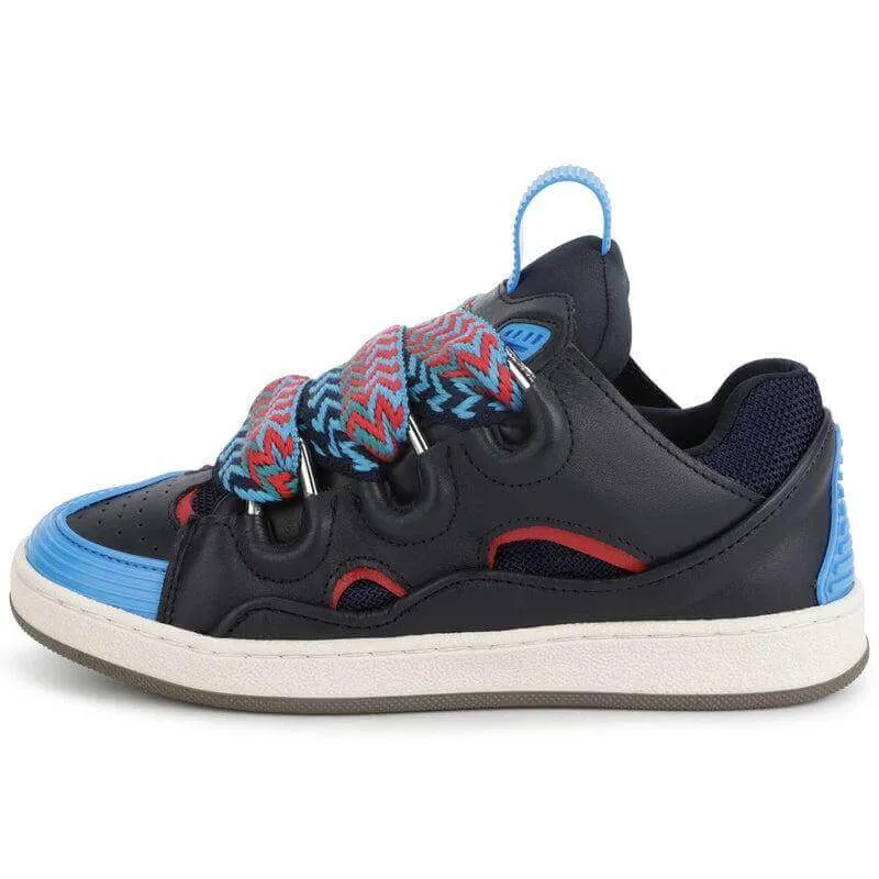 Jungen Leder Schwarze Turnschuhe