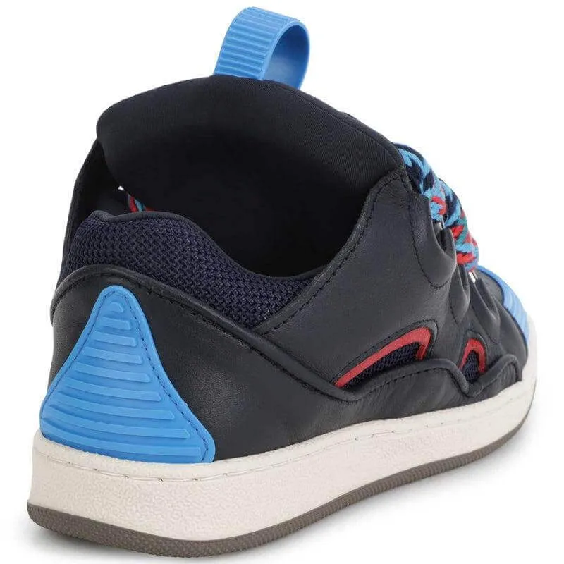 Jungen Leder Schwarze Turnschuhe